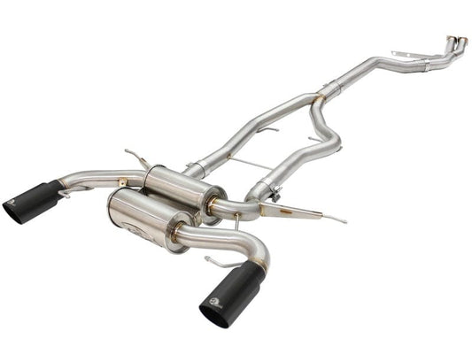 Kies-Motorsports aFe aFe MACHForce XP SS-304 Black Tip 3.0in-2.5in Dia Cat Back Exhaust 11-13 BMW 335i (E90/E92) 3.0L