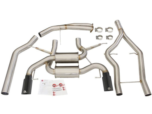 Kies-Motorsports aFe aFe MACHForce XP SS-304 Black Tip 3.0in-2.5in Dia Cat Back Exhaust 11-13 BMW 335i (E90/E92) 3.0L