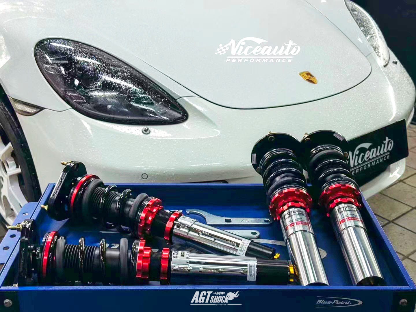 Kies-Motorsports AGT Shock AGT Shock 2005-2012 987 BOXSTER(CAYMAN) Front/Rear: Inverted Fork-Front Spring Rate: 6K160 Rear Spring Rate: 8K150