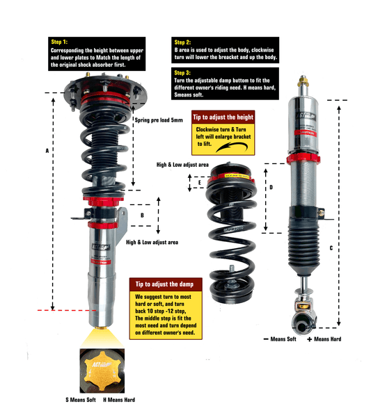 Kies-Motorsports AGT Shock AGT Shock 2013+	I01  i3  Front/ Rear: Inverted Fork - Front Spring Rate: 6K160 Rear Spring Rate: 5K160