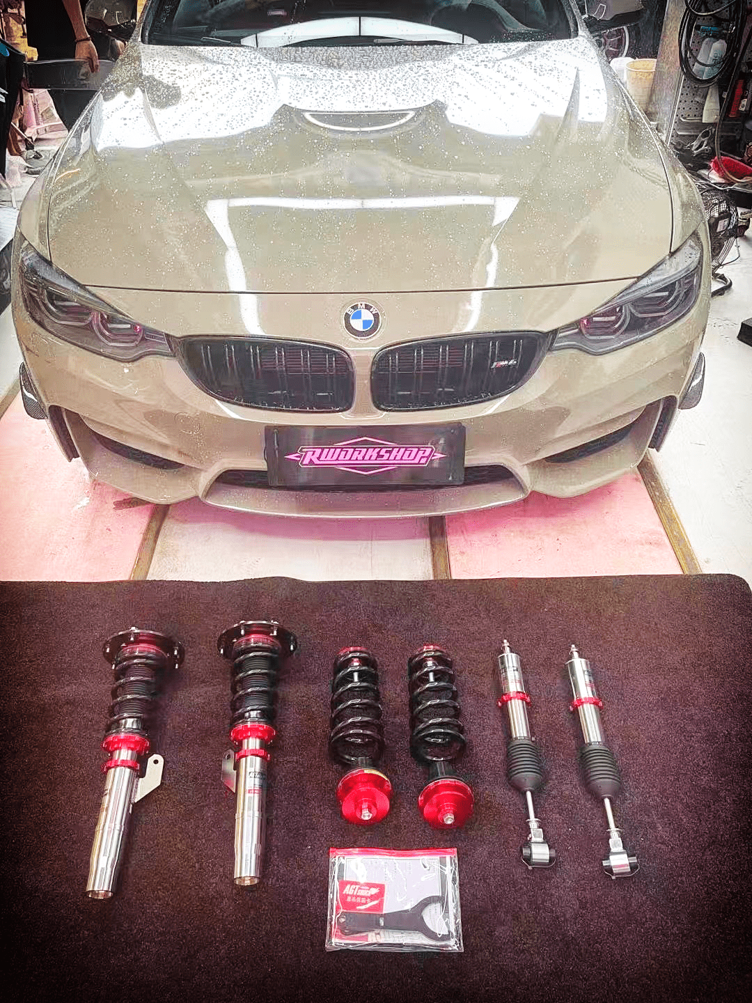 Kies-Motorsports AGT Shock AGT Shock 2014-2020 F82/F83 M4 MK1 Front Inverted Fork/Rear Flip - Front Spring Rate: 7K210 Rear Spring Rate: 10K200