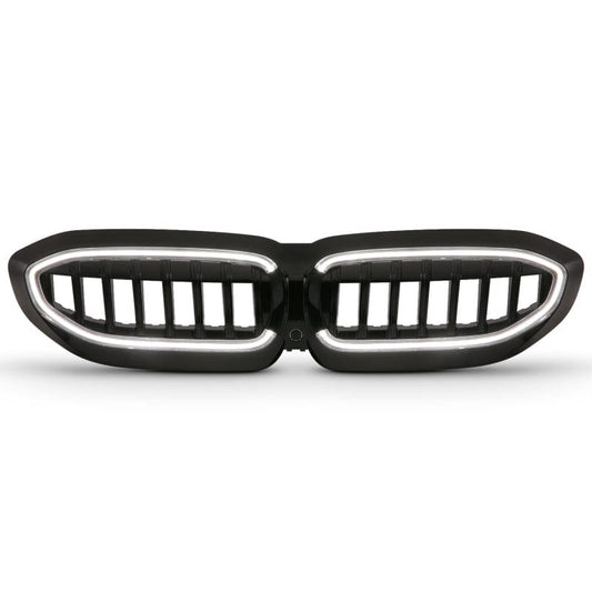 Kies-Motorsports ANZO Anzo 19-22 BMW 3 Series Black Housing Full LED Front Grille w/ Initiation & Running Light