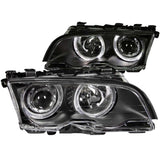 Kies-Motorsports ANZO ANZO 1999-2001 BMW 3 Series E46 Projector Headlights w/ Halo Black