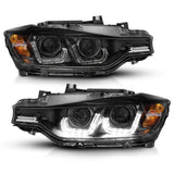 Kies-Motorsports ANZO ANZO 2012-2015 BMW 3 Series Projector Headlights w/ U-Bar Black