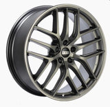 Kies-Motorsports BBS BBS CC-R 19x10 5x112 ET48 Satin Platinum Polished Rim Protector Wheel -82mm PFS/Clip Required