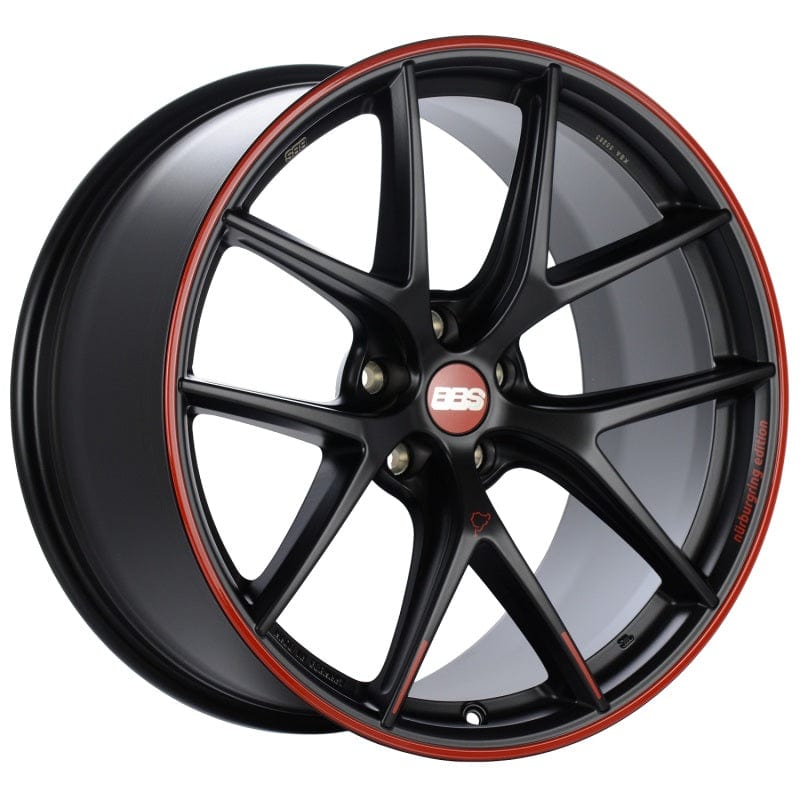 Kies-Motorsports BBS BBS CI-R Nurburgring Edition 20x10.5 5x120 ET35 Satin Black/Red Lip Wheel - 82mm PFS/Clip Req.