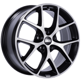 Kies-Motorsports BBS BBS SR 17x7.5 5x100 ET48 Satin Black Diamond Cut Face Wheel -70mm PFS/Clip Required