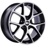 Kies-Motorsports BBS BBS SR 18x8 5x120 ET44 Satin Black Diamond Cut Face Wheel -82mm PFS/Clip Required