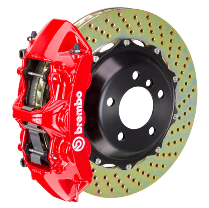 Kies-Motorsports Brembo Brembo 00-03 M5/97-03 5-Series Front GT BBK 6 Piston Cast 380x32 2pc Rotor Drilled-Red