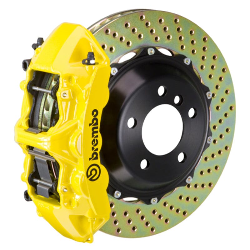 Kies-Motorsports Brembo Brembo 00-03 M5/97-03 5-Series Front GT BBK 6 Piston Cast 380x32 2pc Rotor Drilled- Yellow