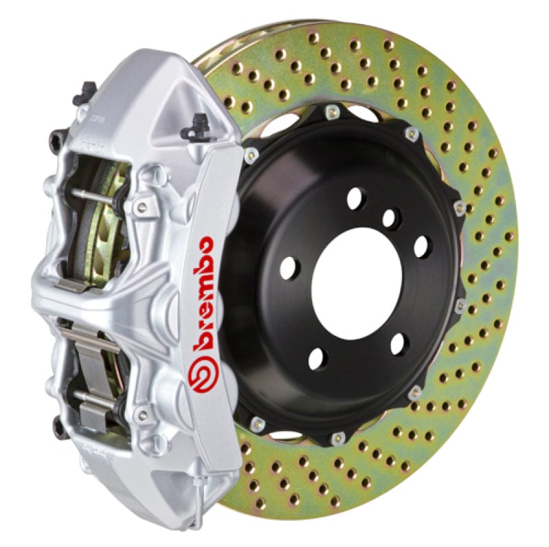 Kies-Motorsports Brembo Brembo 01-06 M3 (E46) Front GT BBK 6 Piston Cast 380x32 2pc Rotor Drilled-Silver