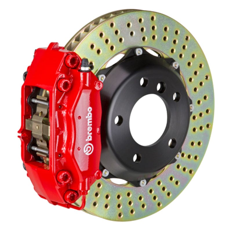 Kies-Motorsports Brembo Brembo 02-06 Mini Cooper Front GT BBK 4 Piston Cast 2pc 320x28 2pc Rotor Drilled-Red