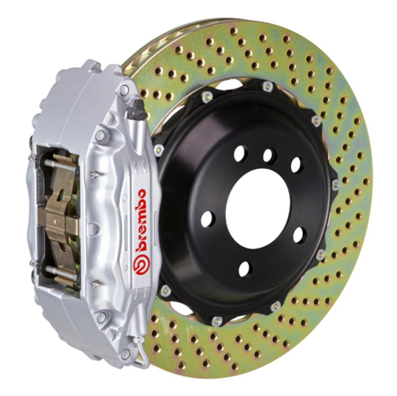 Kies-Motorsports Brembo Brembo 02-07 Impreza/ wRX (GD/GG) Front GT BBK 4 Piston Cast 2pc 332x32 2pc Rotor Drilled-Silver