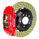 Kies-Motorsports Brembo Brembo 02-07 SC430 Front GT BBK 4 Piston Cast 2pc 332x32 2pc Rotor Drilled-Red