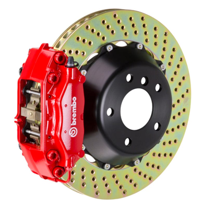 Kies-Motorsports Brembo Brembo 03-09 E-Class (Excl 4MATIC/AMG) Rr GT BBK 4Pis Cast 2pc 345x28 2pc Rotor Drilled-Red