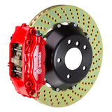 Kies-Motorsports Brembo Brembo 05-08 7-Series (After 3/05 Production) Rr GT BBK 4 Piston Cast 345x28 2pc Rotor Drilled-Red