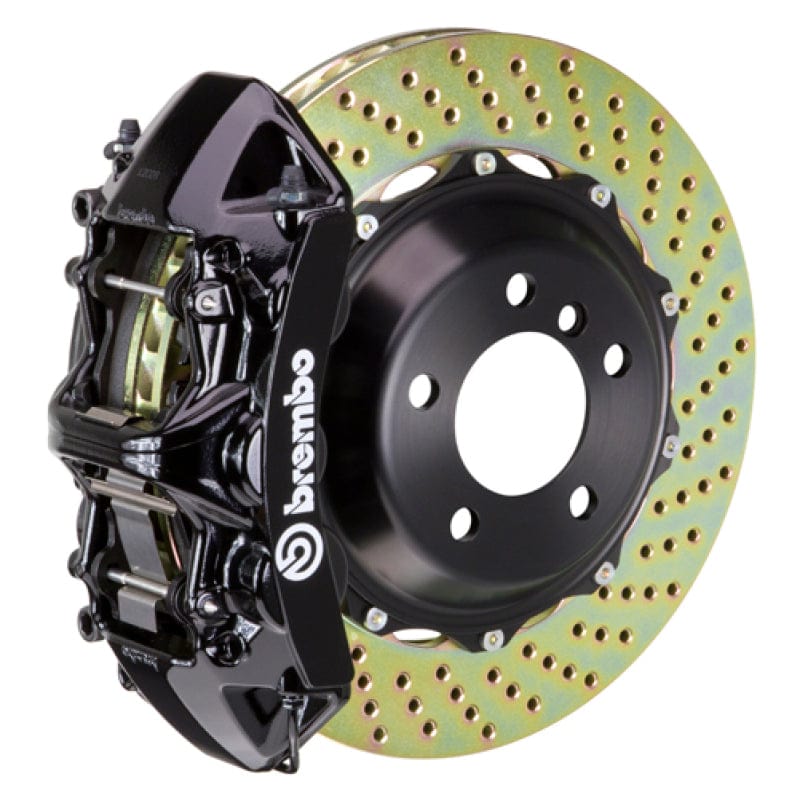 Kies-Motorsports Brembo Brembo 05-10 Jetta GLI Front GT BBK 4 Piston Cast 2pc 355x32 2pc Rotor Drilled-Black