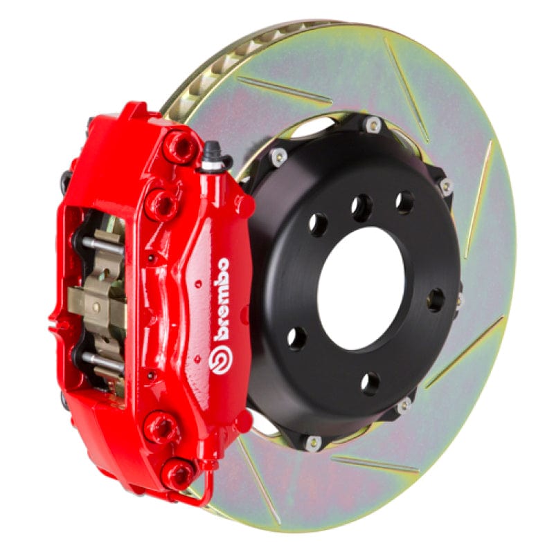 Kies-Motorsports Brembo Brembo 08-14 C-Class (Excl 4MATIC/AMG) Rr GT BBK 4Pis Cast 2pc 328x28 2pc Rotor Slotted Type1-Red