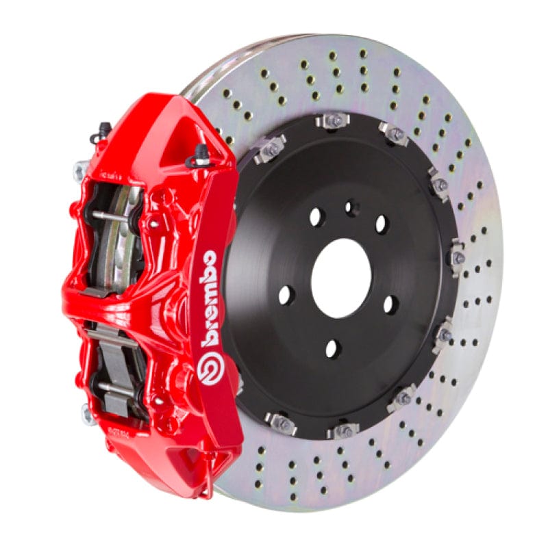 Kies-Motorsports Brembo Brembo 11-16 528i/528i xDrive (F10/F11) Front GT BBK 6 Piston Cast 405x34 2pc Rotor Drilled-Red