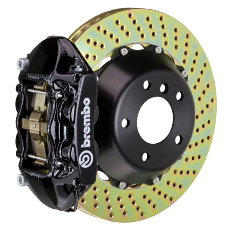 Kies-Motorsports Brembo Brembo 12-17 M5 (F10) Rear GT BBK 4 Piston Cast 380x28 2pc Rotor Drilled-Black