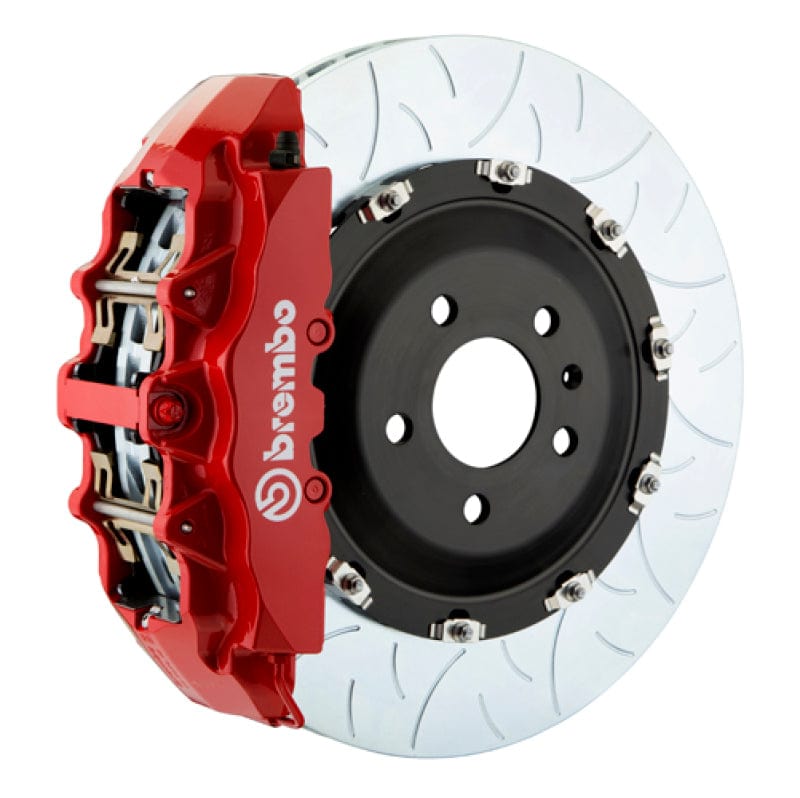 Kies-Motorsports Brembo Brembo 15-20 RS3 Sportback Front GT BBK 6 Piston Cast 380x34 2pc Rotor Slotted Type-3-Red