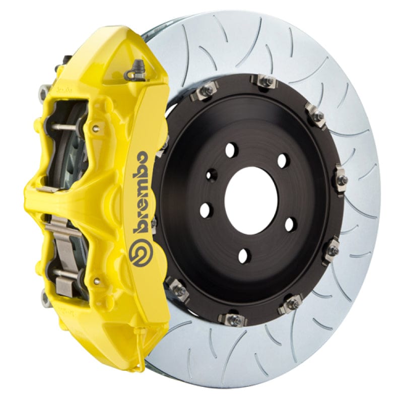 Kies-Motorsports Brembo Brembo 18+ SQ5 (FY) Front GT BBK 6 Piston Cast 380x34 2pc Rotor Slotted Type-3- Yellow