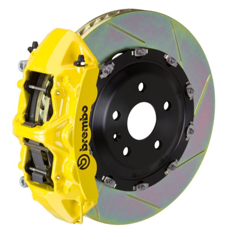 Kies-Motorsports Brembo Brembo 19+ Z4/20+ Supra Front GT BBK 6 Piston Cast 380x34 2pc Rotor Slotted Type1-Yellow