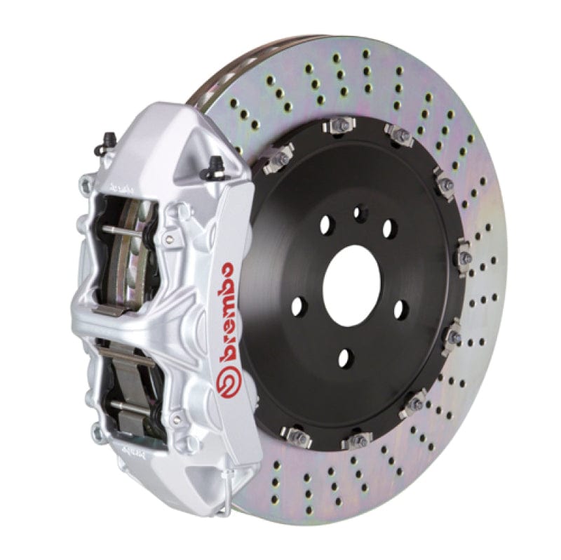 Kies-Motorsports Brembo Brembo 21+ Model S Plaid/Model X Plaid Fr GT BBK 6 Piston Cast 405x34 2pc Rotor Drilled -Silver