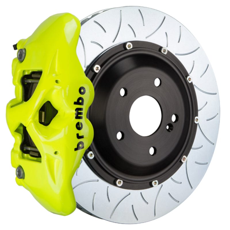 Kies-Motorsports Brembo Brembo 21+ Sienna (XL40) Front GT BBK 6 Piston Cast 380x34 2pc Rotor Slotted Type-3- Fluo. Yellow