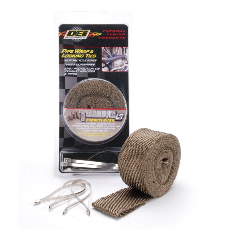 Kies-Motorsports DEI DEI Exhaust Wrap Kit - Pipe Wrap and Locking Tie - Titanium