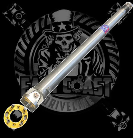 Kies-Motorsports East Coast Driveline 2015-1019 BMW F85 X5M F86 X6M 4.4L HD 1 Piece Driveshaft with Billet Aluminum Adapters front and rear. Made with Spicer 1350 Series Solid U-Joints. BMW 26-10-7-850-370