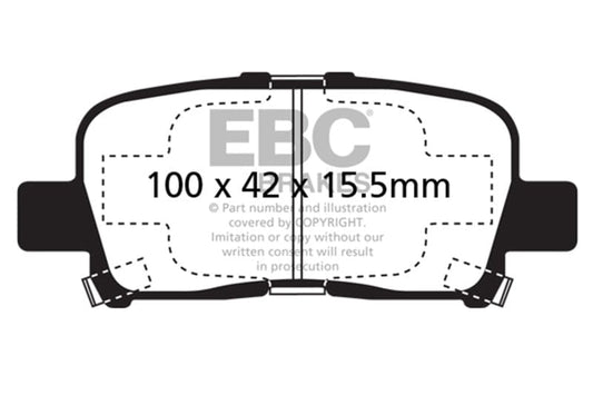 Kies-Motorsports EBC EBC 00-02 Acura MDX 3.5 Greenstuff Rear Brake Pads