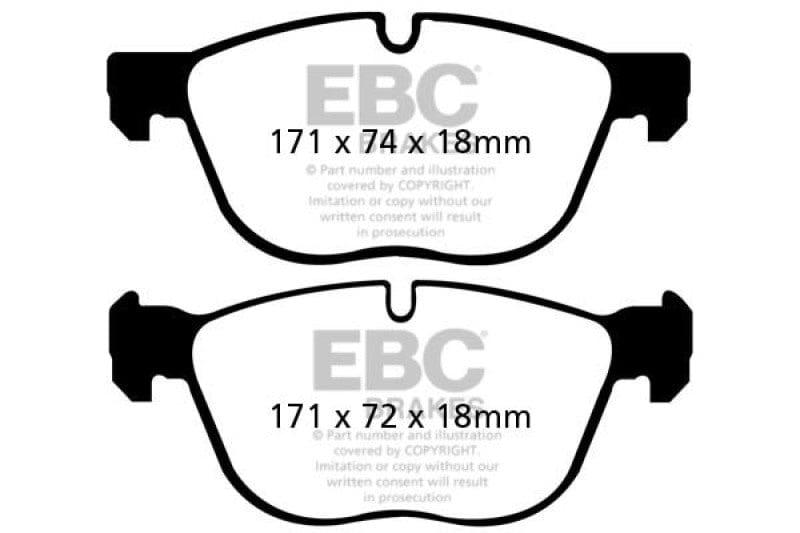 Kies-Motorsports EBC EBC 07-10 BMW X5 3.0 Greenstuff Front Brake Pads