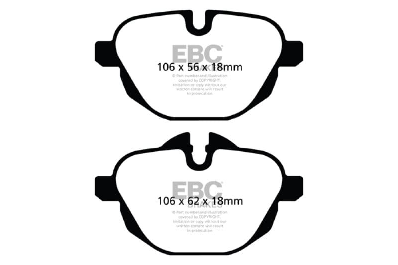 Kies-Motorsports EBC EBC 11+ BMW X3 2.0 Turbo (F25) Ultimax2 Rear Brake Pads