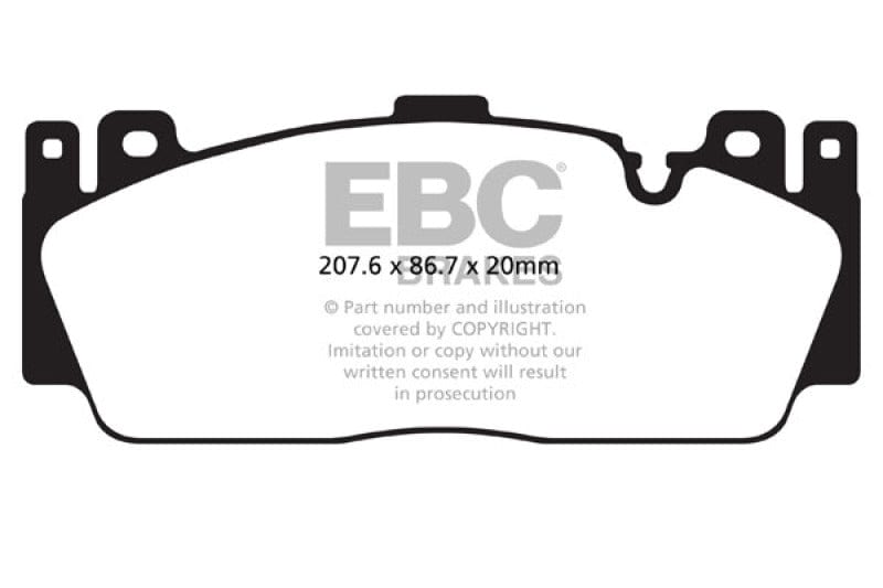 Kies-Motorsports EBC EBC 12+ BMW M5 4.4 Twin Turbo (F10) Yellowstuff Front Brake Pads