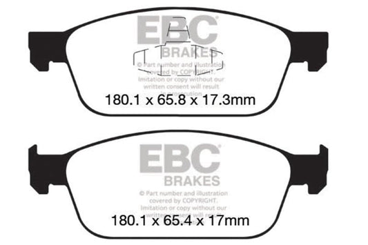 Kies-Motorsports EBC EBC 12+ Ford Focus 2.0 Turbo ST Greenstuff Front Brake Pads