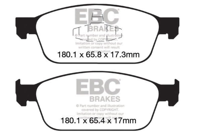 Kies-Motorsports EBC EBC 12+ Ford Focus 2.0 Turbo ST Greenstuff Front Brake Pads