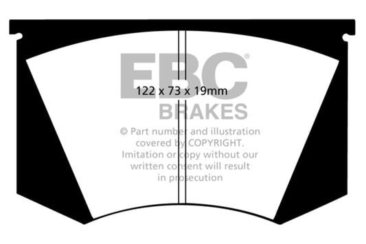 Kies-Motorsports EBC EBC 64-66 Ac Cobra 7.0 Greenstuff Front Brake Pads