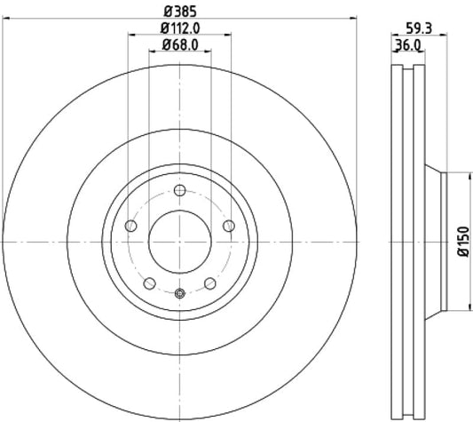 Kies-Motorsports Hella Hella Pagid Front High Carbon Brake Rotor - 05-09 Audi A8