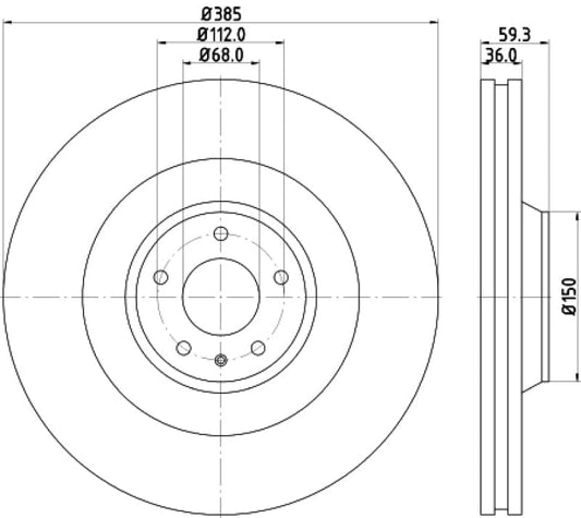 Kies-Motorsports Hella Hella Pagid Front High Carbon Brake Rotor - 05-09 Audi A8