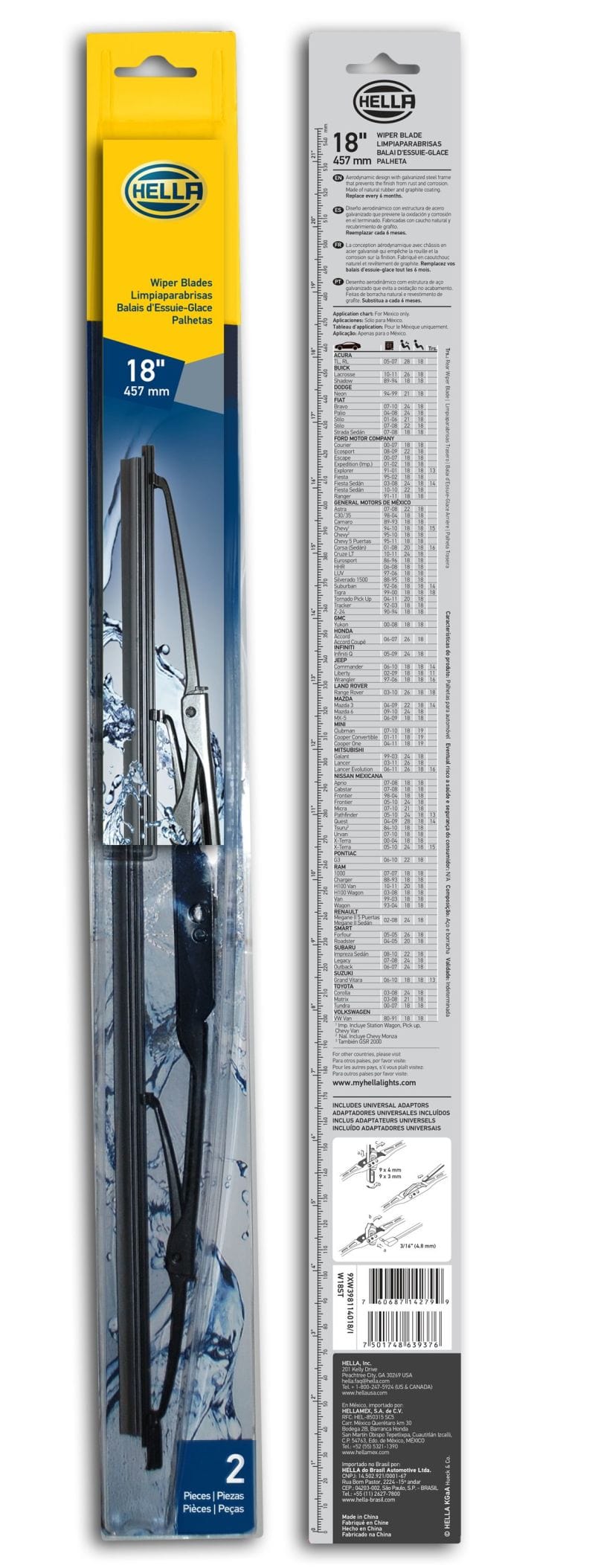 Kies-Motorsports Hella Hella Standard Wiper Blade 18in - Pair