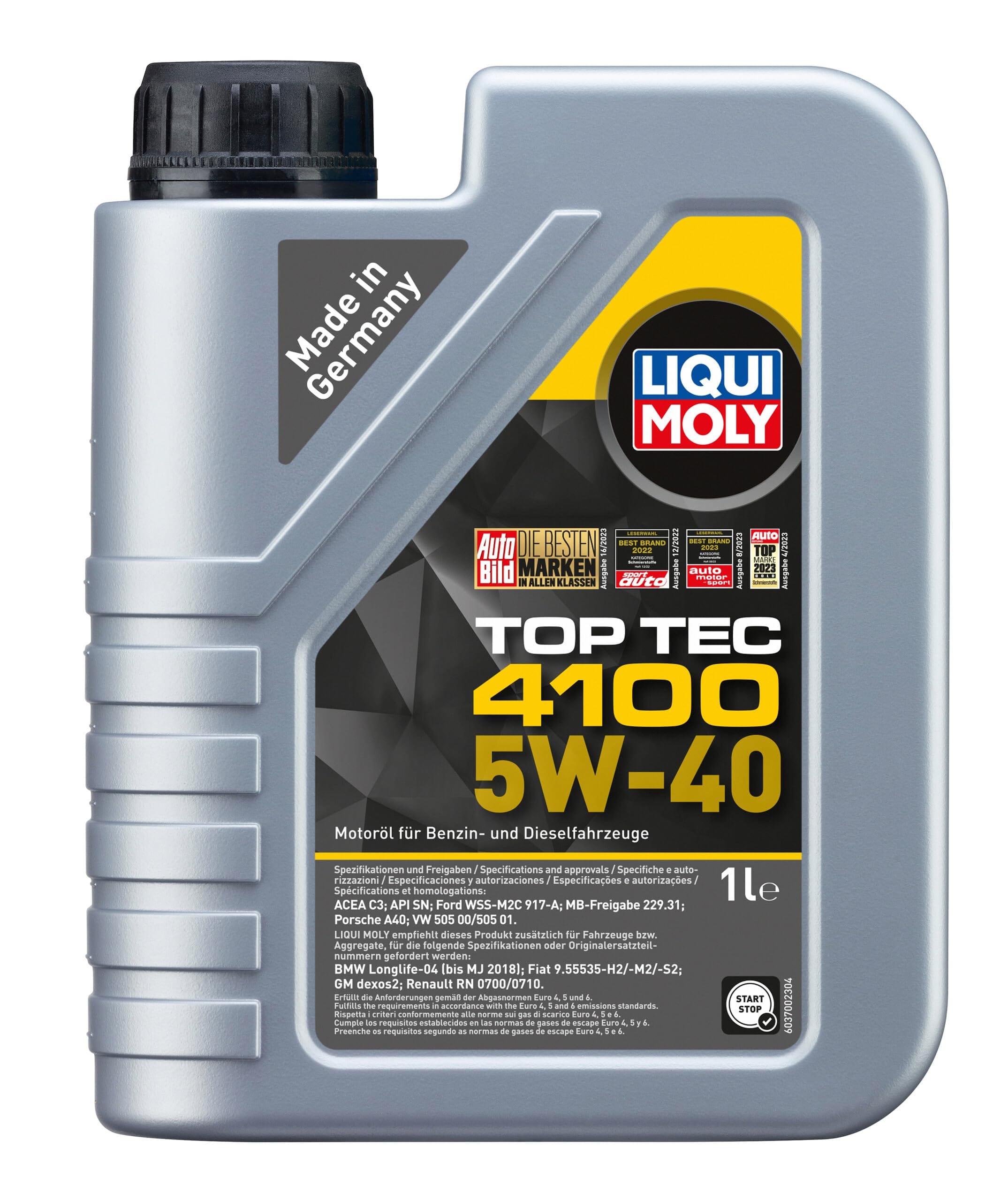 Kies-Motorsports Kies Bundles Liqui Moly Motor Oils - 1 Liter Bottles SAE 5W-40 Top Tec 4100