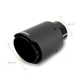 Kies-Motorsports Mishimoto Mishimoto Carbon Fiber Muffler Tip 2.5in Inlet 3.5in Outlet Black