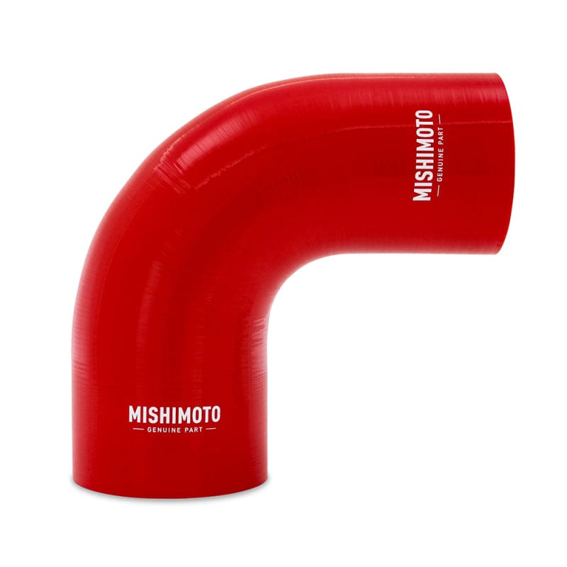 Kies-Motorsports Mishimoto Mishimoto Silicone Reducer Coupler 90 Degree 3.5in to 4in - Red