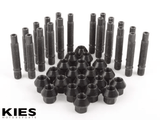 Kies-Motorsports Motorsport Hardware Motorsport Hardware 5-Lug (12 x 1.5 Thread) 78mm Black Race Stud Kit (BMW E Series)