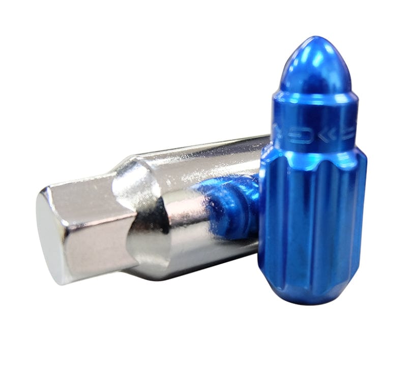 Kies-Motorsports NRG NRG 500 Series M12 X 1.5 Bullet Shape Steel Lug Nut Set - 21 Pc w/Lock Key - Blue