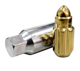 Kies-Motorsports NRG NRG 500 Series M12 X 1.5 Bullet Shape Steel Lug Nut Set - 21 Pc w/Lock Key - Chrome Gold