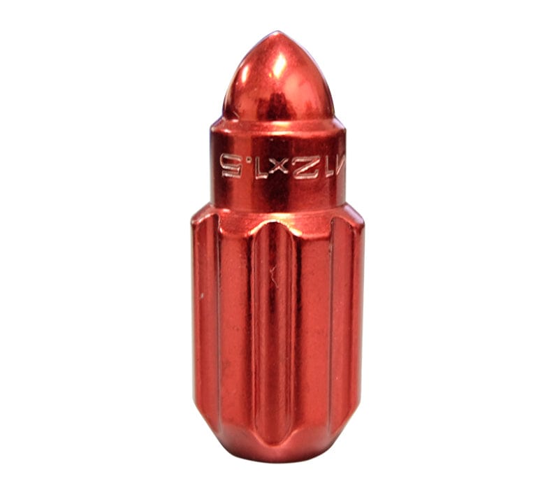 Kies-Motorsports NRG NRG 500 Series M12 X 1.5 Bullet Shape Steel Lug Nut Set - 21 Pc w/Lock Key - Red