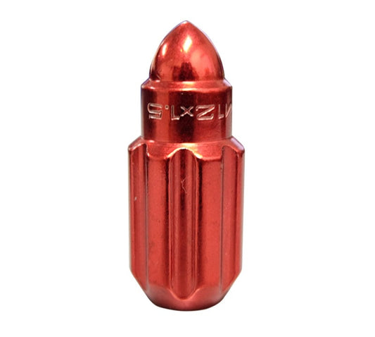 Kies-Motorsports NRG NRG 500 Series M12 X 1.5 Bullet Shape Steel Lug Nut Set - 21 Pc w/Lock Key - Red