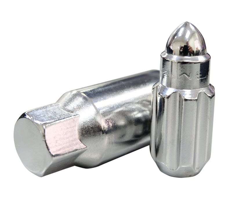 Kies-Motorsports NRG NRG 500 Series M12 X 1.5 Bullet Shape Steel Lug Nut Set - 21 Pc w/Lock Key - Silver